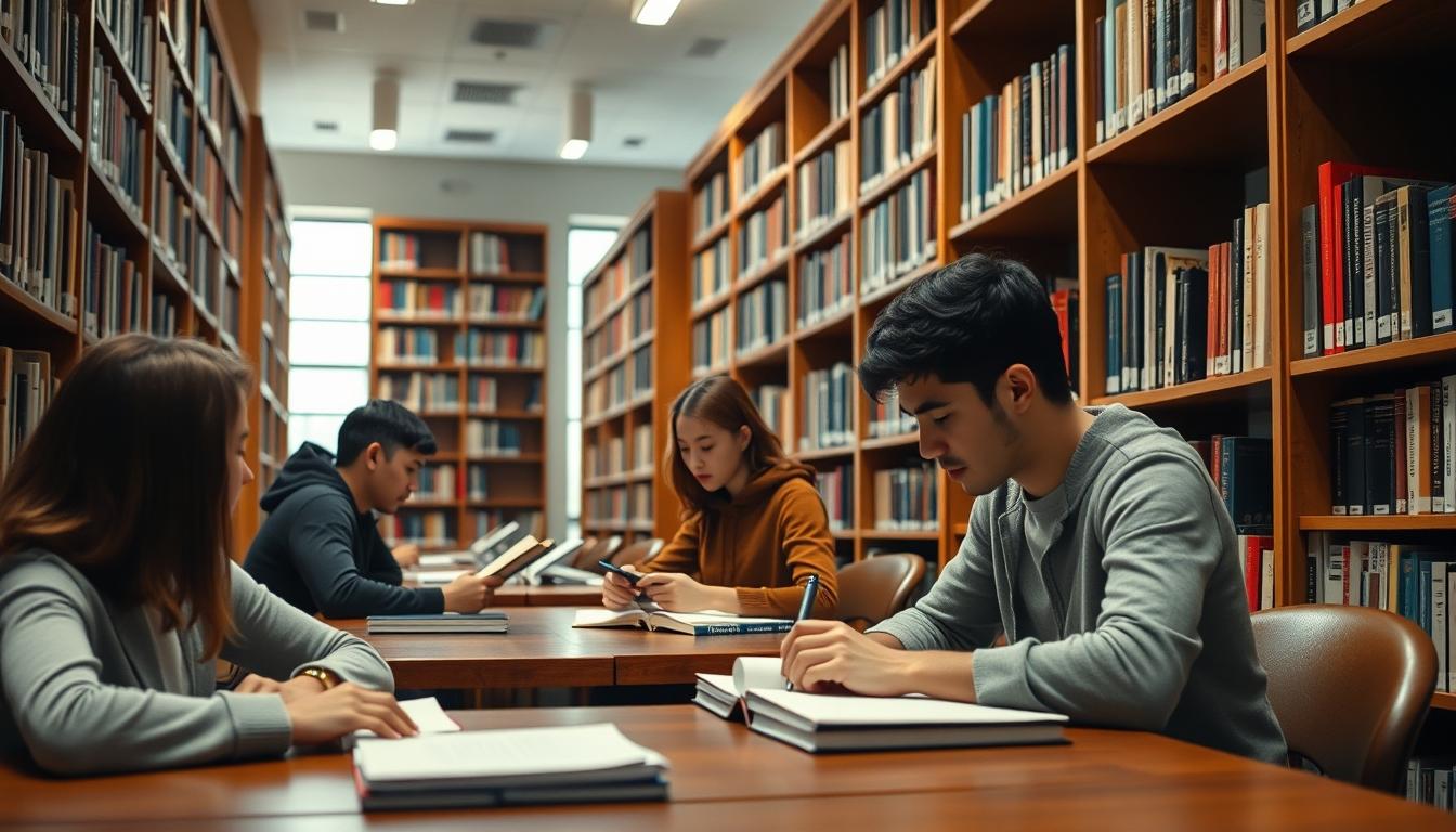 Student using a study guide to organize academic notes