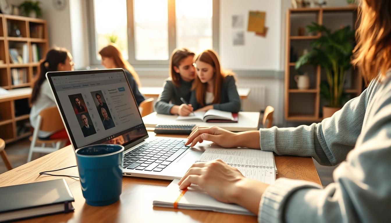 Student preparing for exams with study materials