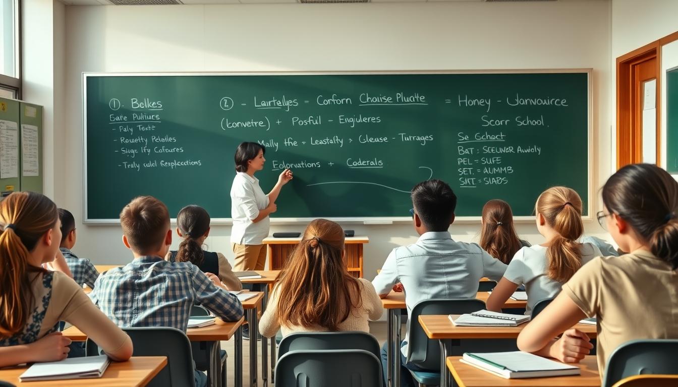 Structured study materials and learning resources on a desk